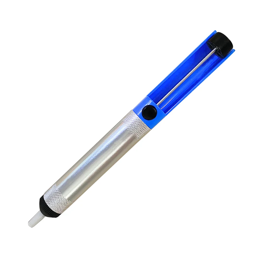 Aluminiowa pompa ssąca do rozlutowywania Narzędzie do lutowania przyssawka ssąca cyna urządzenie do usuwania pióra niebieska lutownica próżniowa rozlutownica