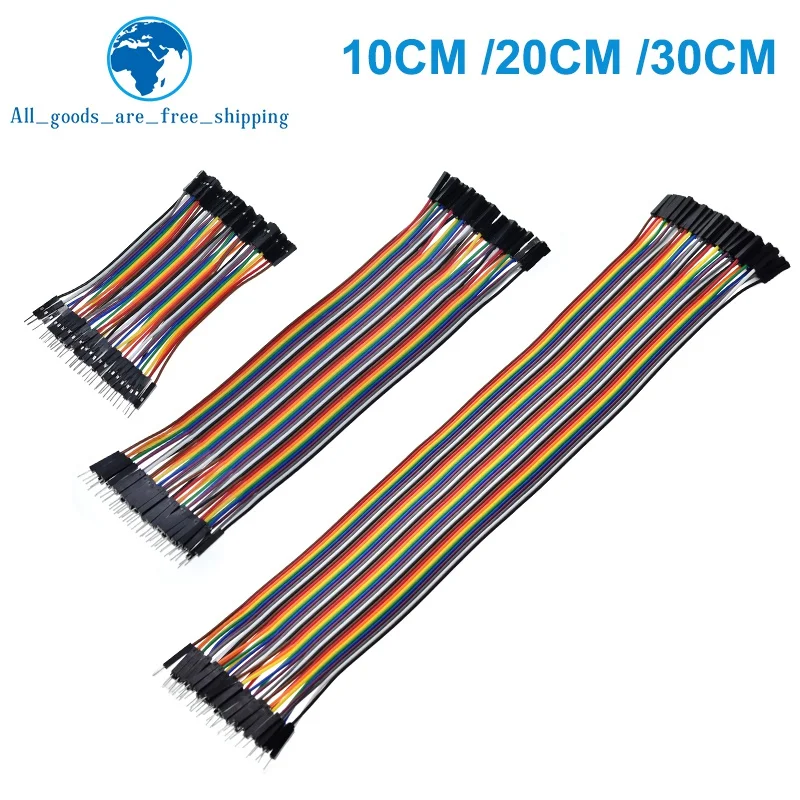 TZT línea Dupont 10CM 20CM 30CM 40Pin macho a macho + macho a hembra y hembra a hembra Cable de puente Dupont para Arduino