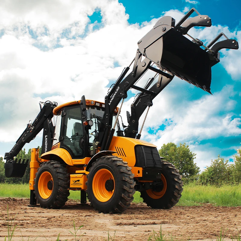China Nuevo retroexcavadora 4WD Construcción Diseño profesional Retroexcavadora multiusos todo en uno Tractor Precio personalizado