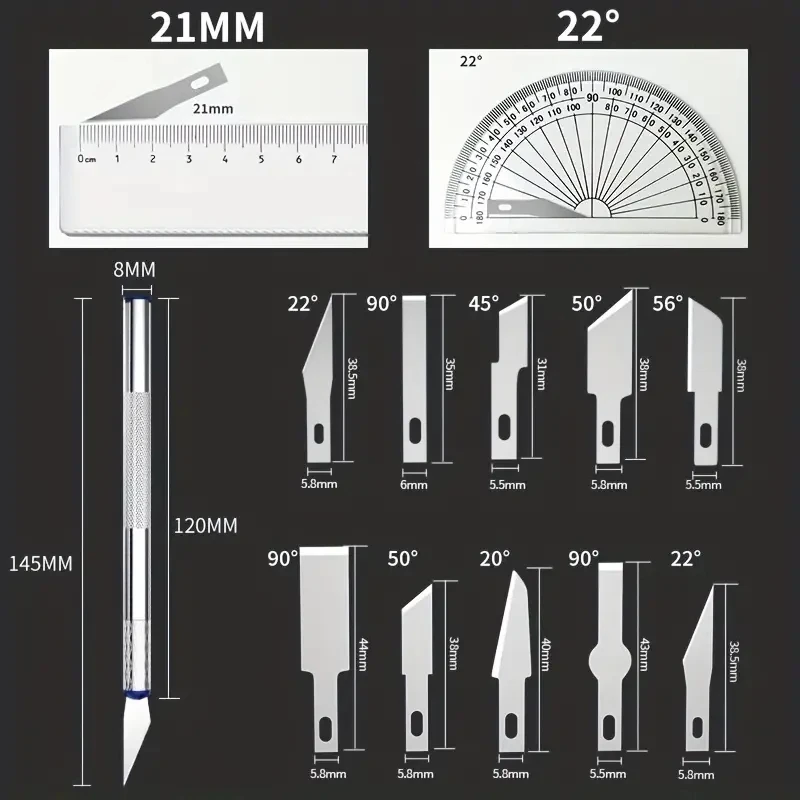 13pcs โลหะแกะสลักมีดปากกา Art Seal ตัดคู่มือผสมกระดาษตัดลื่น Gadget DIY Precision Repair เครื่องมือ