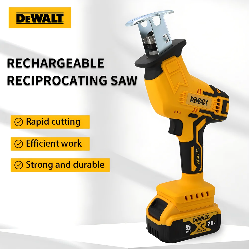 Dewalt Cordless Electric Reciprocating Saw for Wood / Metal Cutting with 4pcs Blades 20V Battery Portable Power Tool