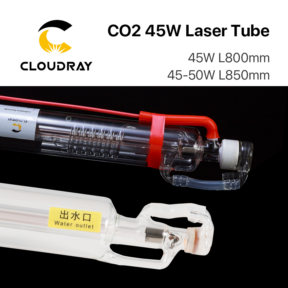 Cloudray Co2ガラスレーザーチューブパイプDia.50mm 55ミリメートル800ミリメートル850ミリメートル45-50ワットガラスレーザー用CO2レーザー彫刻切断機