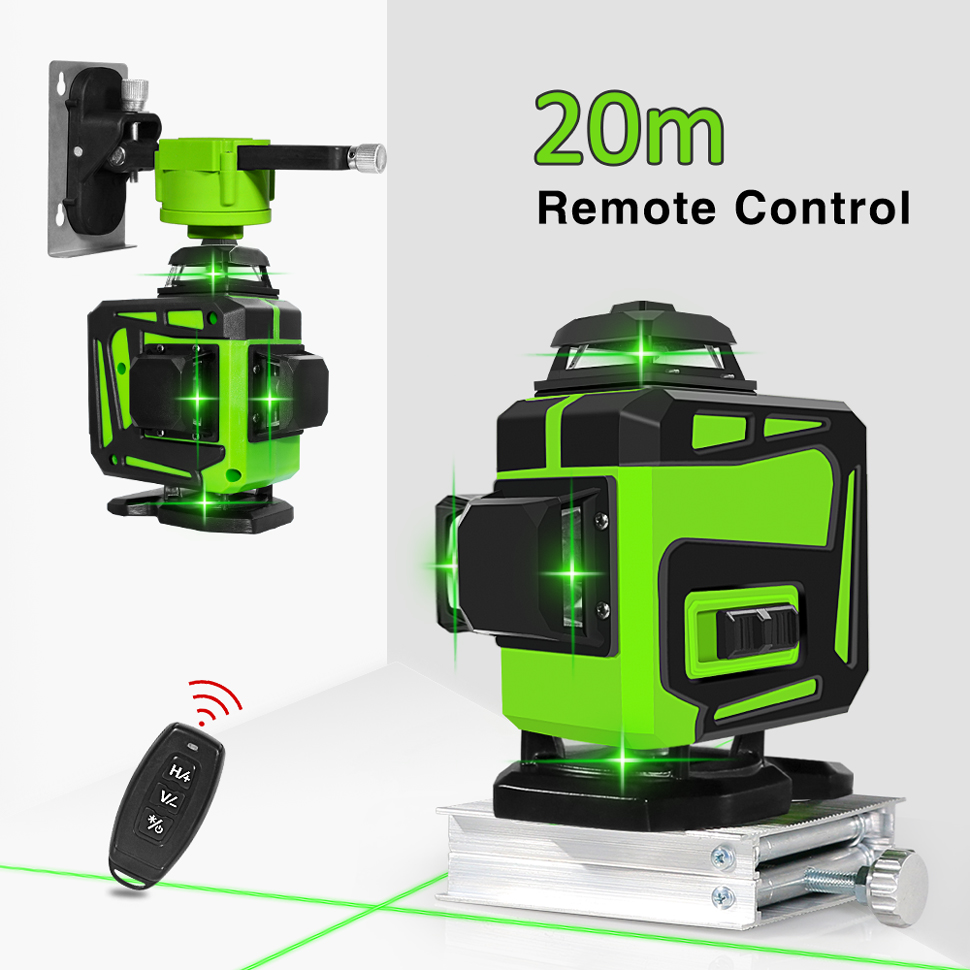 Clubiona 16 linhas verdes laser nível auto-nivelamento 360 horizontal e vertical super poderoso feixe verde laser nível