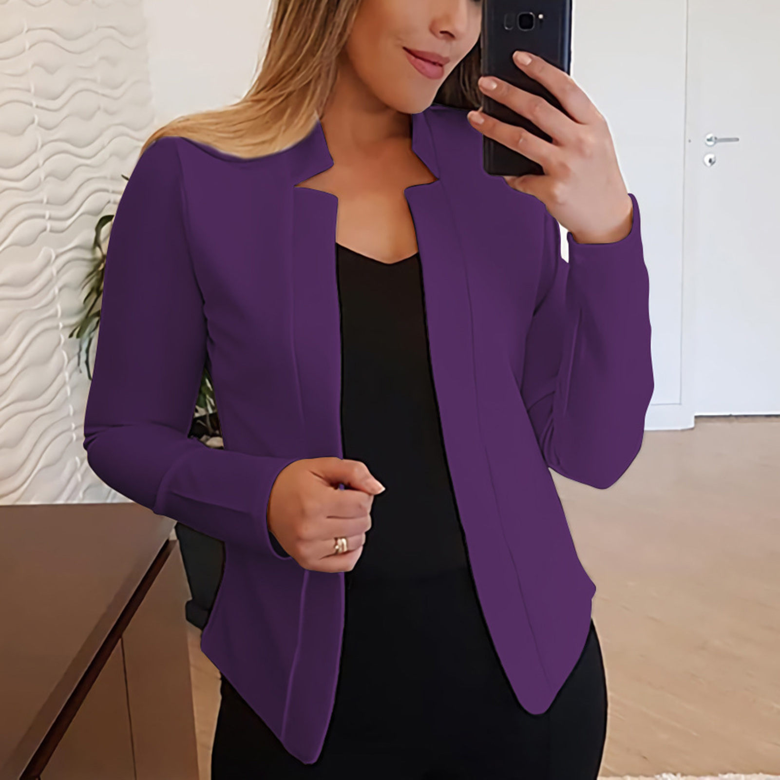 Moda feminina blazer fino ajuste negócios outwear plus size primavera casaco ol estilo senhora blazer para trabalho mujer 2022 moda ins