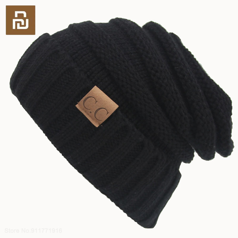Youpin Topi Hangat Wanita Pria Musim Dingin untuk Dewasa Uniseks Topi Besar Amerika Eropa Topi Ski Tebal Tengkorak Topi Hangat Beanie Rajut