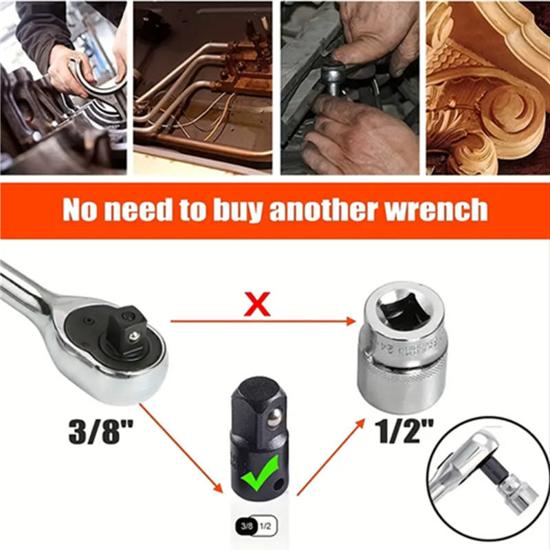 12 stuks Impact Socket Adapter En Reducer Set Verlengset Socket Boor Adapter Verandert Boormachine In Hoge Snelheid Moer Driver, 1/4