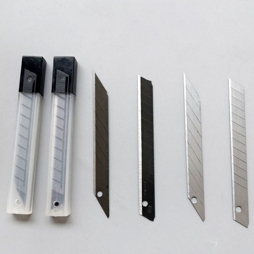 100 шт./10 коробок, художественное лезвие, 9 мм, триммер из углеродистой стали, лезвие для скульптуры, универсальный нож 30, 60 градусов, общий черный, серебристый, сделай сам