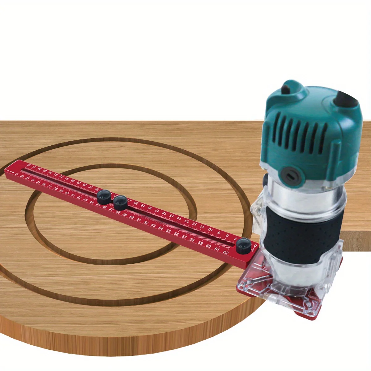 Maschera di taglio circolare per router, staffa per scanalatura di fresatura per router 4 in 1, maschera per armadio, staffa per scanalatura di fresatura per punzonatrice centrale automatica