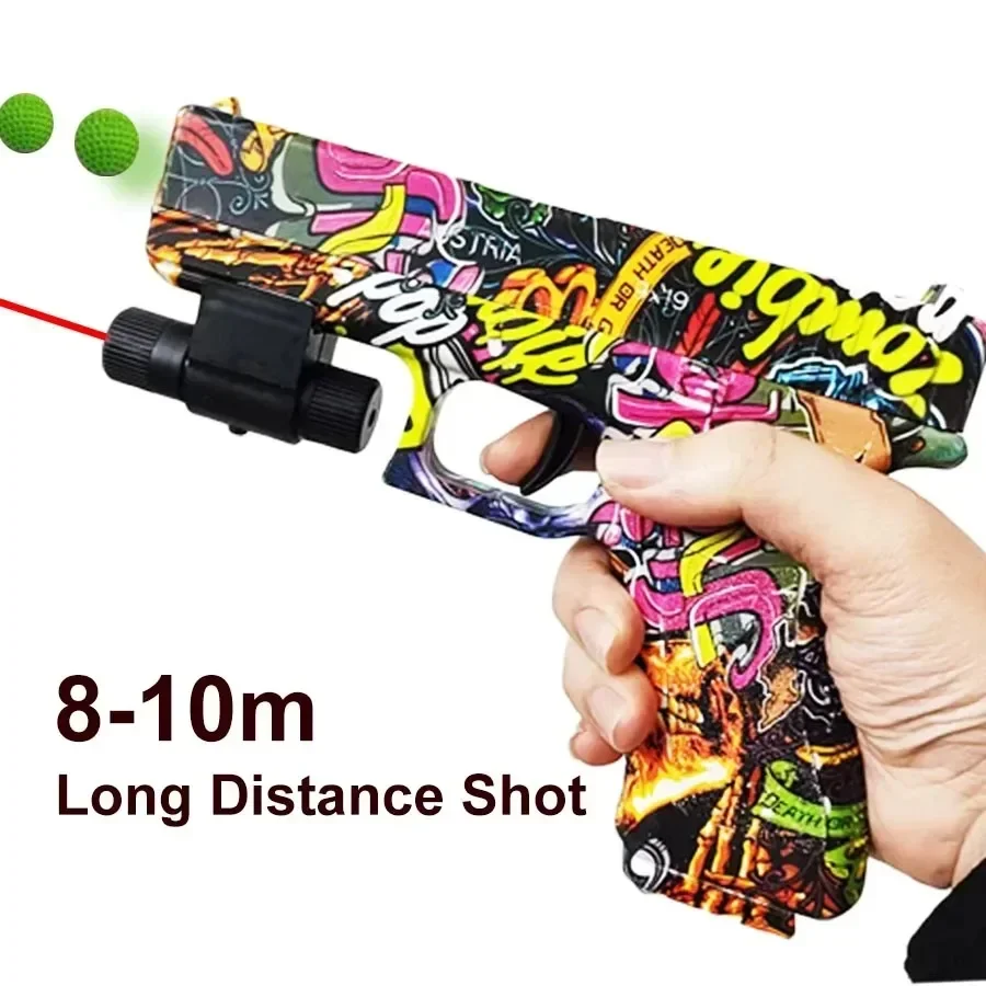 ปืนพกโหลดด้วยมือ G17 กระสุนนิ่มโฟมปืนอัดลมของเล่นปืน CS เกมยิงอาวุธกีฬากลางแจ้งของขวัญสำหรับชาย