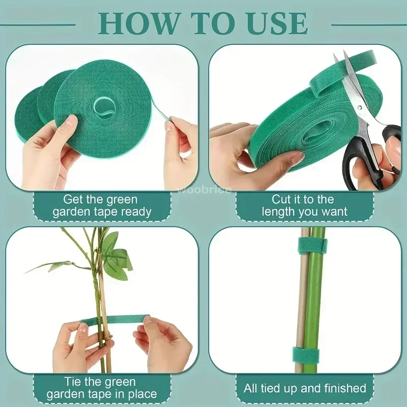 Fascetta per cavi in nylon per piante autoadesive Piante verdi regolabili Supporto per gancio Fasciatura per spago da giardino Strisce di nastro di fissaggio riutilizzabili