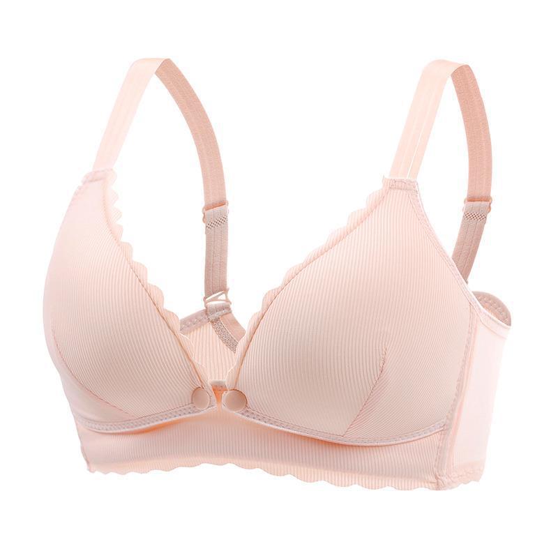 Thin Pure Cotton Maternity Breastfeeding Underwear Gathers Anti Sagging Soft and Comfortable Women's Bra During Pregnancy
