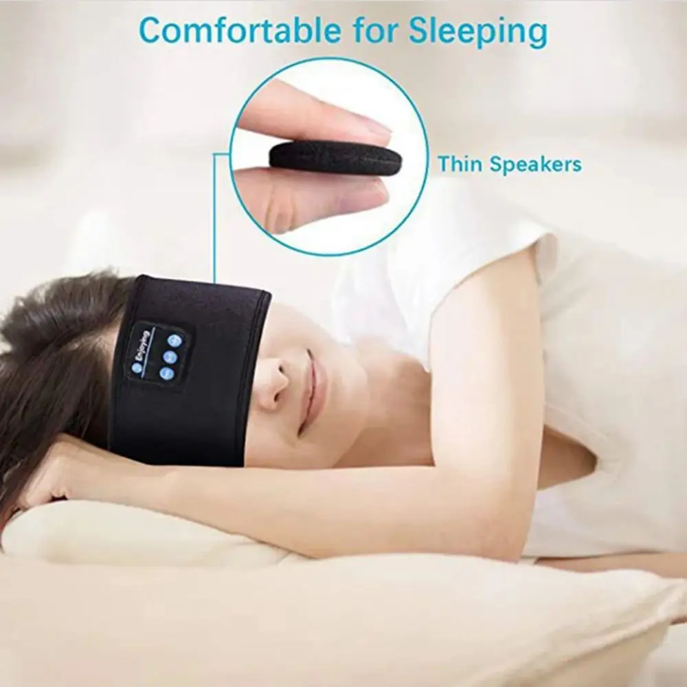 Draadloze Bluetooth Slapen Hoofdband Fone Oortelefoon Sport Zweetband Slaapband Headset Muziek Zacht Elastisch Oogmasker Hoofdtelefoon