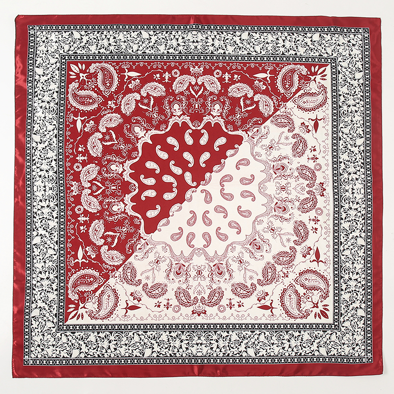 Lenço quadrado de cetim feminino muçulmano hijab elegante 2023 impressão lenço de seda xale envolve bandana alça acessórios para o cabelo bandana