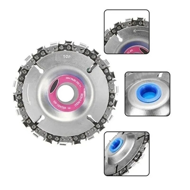 Hoja de sierra de cadena de 4 pulgadas y 22 dientes, máquina de disco de amoladora angular multifunción, discos de ranurado de Metal y madera para carpintería, herramienta de corte fino