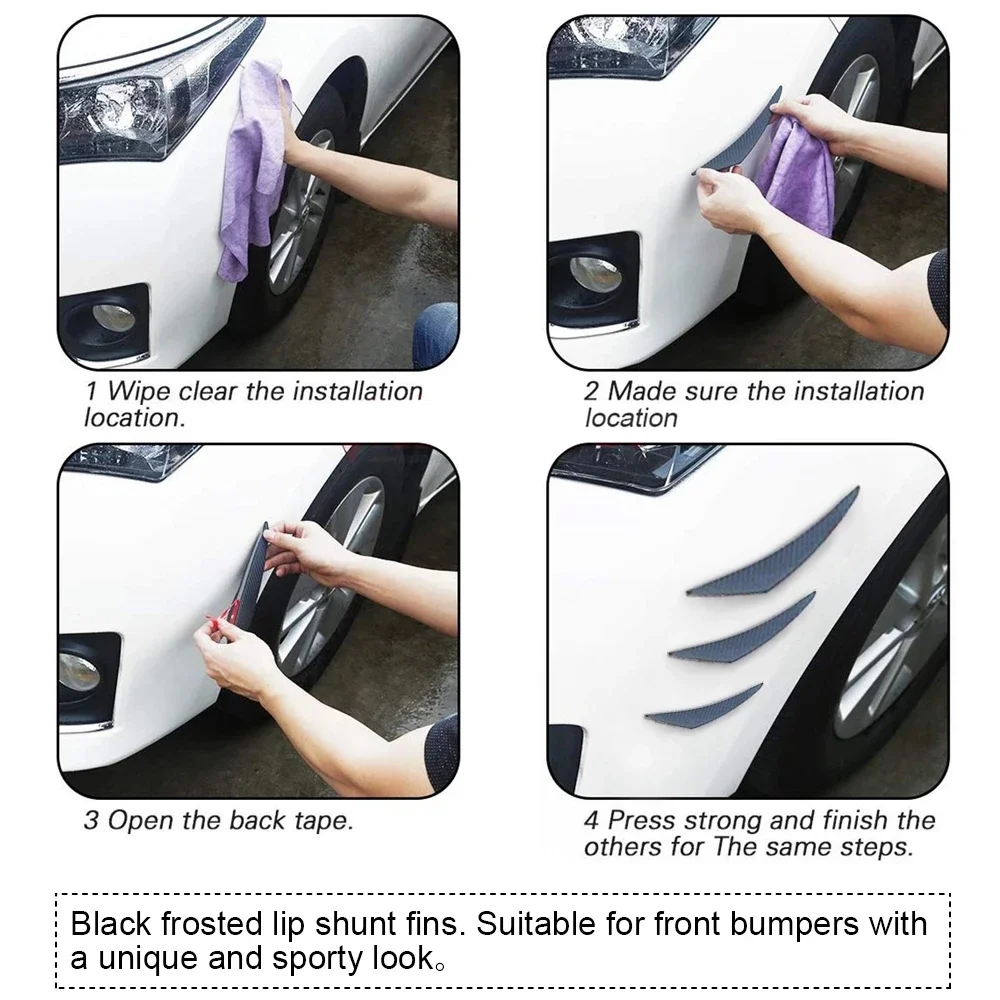 Heißer Verkauf 6 teile/satz Dekoration Diffusor Splitter Fin Körper Spoiler Canard Wertigkeit Kinn Auto Tuning Canard Universal Frontschürze Lippe