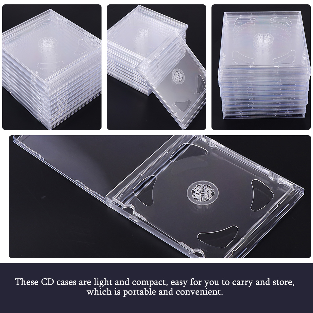 9ชิ้นยืน tempat CD กล่องคู่อะคริลิคกรณีดีวีดีอัญมณีสำหรับ CDS โปร่งใสชัดเจนเดินทางถือแบบพกพา