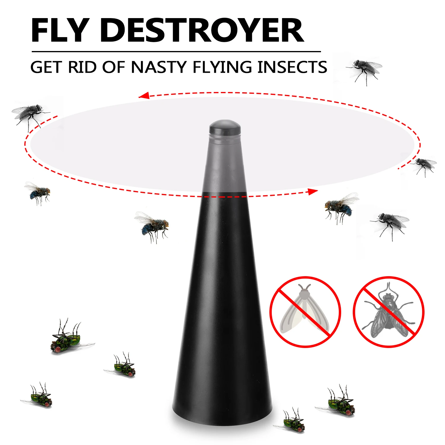 Multifunctional Outdoor Fly 360° Rotating Type Food Food, Pest Repellent Table Fan, Hiking Camping Equipment