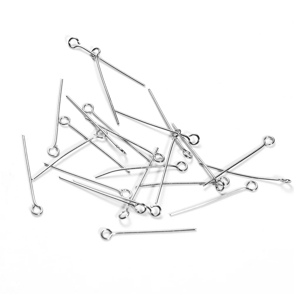 100 ชิ้น 0.6 มิลลิเมตรสแตนเลสสตีลน้ําทองสี Eye Pins Hooks DIY ต่างหูผลการค้นหาสําหรับงานฝีมือทําด้วยมือเครื่องประดับ 20/30 มิลลิเมตร