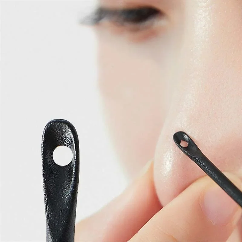 Dùng Một Lần Đầu Đen Loại Bỏ Tăm Bông 10/20 Chiếc 2 Đầu Dụng Cụ Lấy Ráy Tai Mụn Vệ Sinh Đa Năng Đóng Gói Riêng Biệt Tăm Bông Đầu