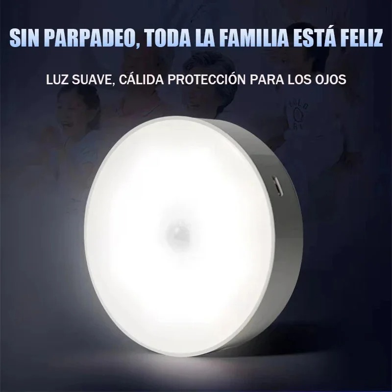 Luces LED inteligentes con Sensor de cuerpo humano, iluminación automática de emergencia, carga USB, succión magnética inalámbrica, luces LED para gabinete