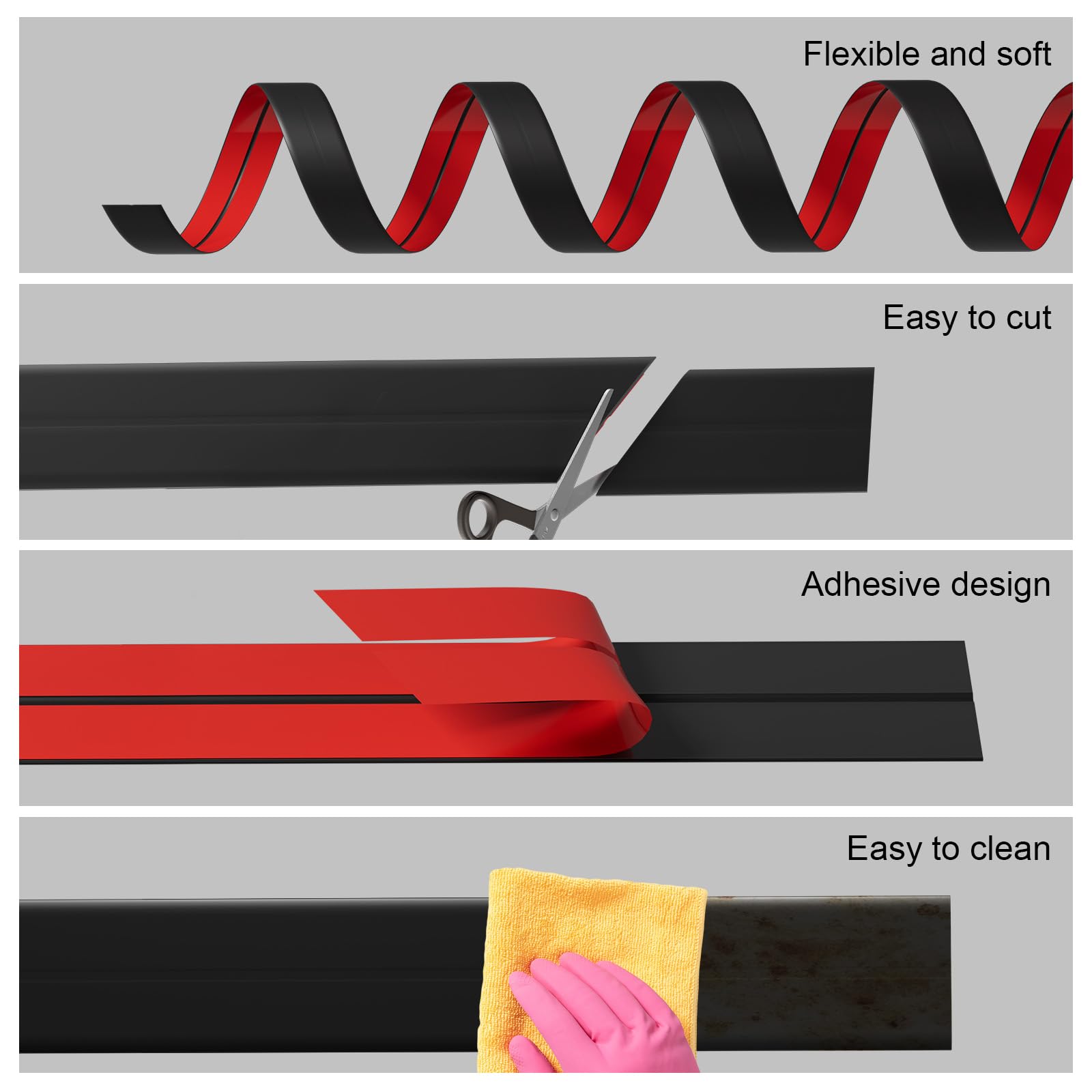 Flexible Wall Corner Protector, Self Adhesive Wall Corner Guard&Edge Protector, Thickened Corner Moulding Trim