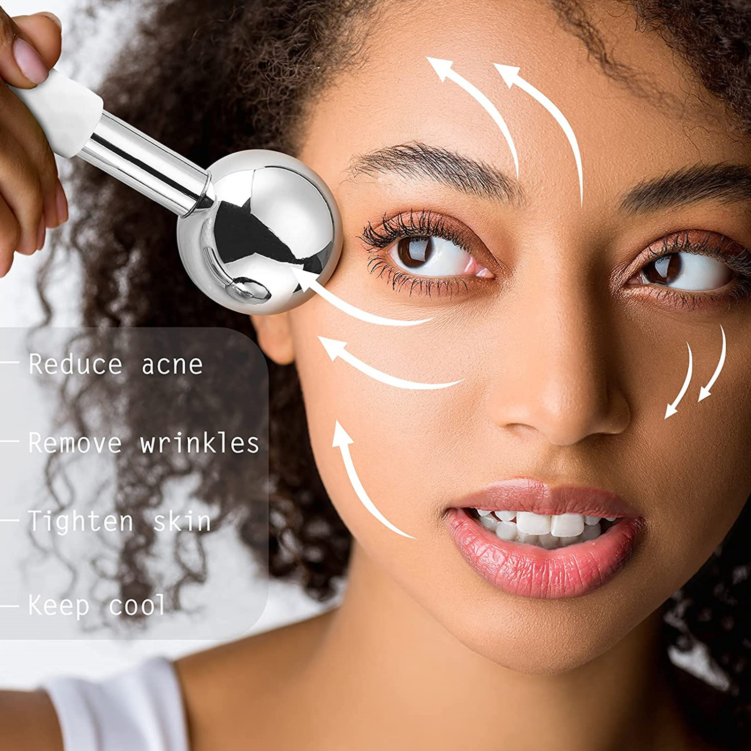 Globos de gelo para rosto e olhos, bastões criogênicos de aço inoxidável inquebráveis, globos de resfriamento de rolo frio