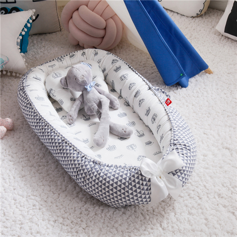 Cama nido para bebé recién nacido INS, cuna portátil, cama de viaje, Tissu Coton, nido para bebé, Moisés para salón de bebé, parachoques con cojín de almohada