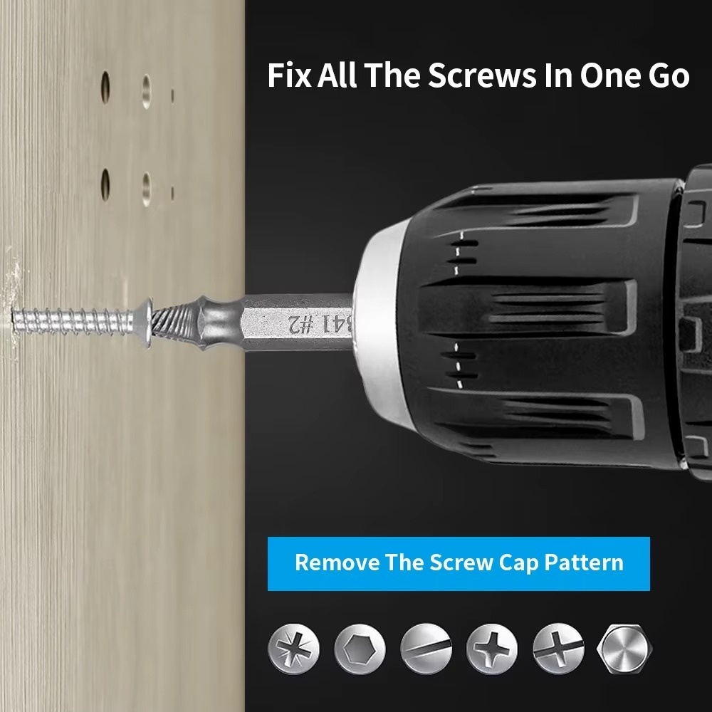 6PCS Broken Screw Extractor Drill Bits Set Double Head Speed Out Bolt Extractor Stud Removers Easily Take Out Demolition Tools