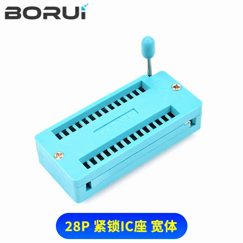 1 Cái/lốc 14 16 18 20 24 28 32 40 P Pin 2.54 MM Màu Xanh Lá Cây DIP Phổ ZIF IC Socket kiểm Tra Hàn Loại IC Ghế Khóa Zif Ổ Cắm