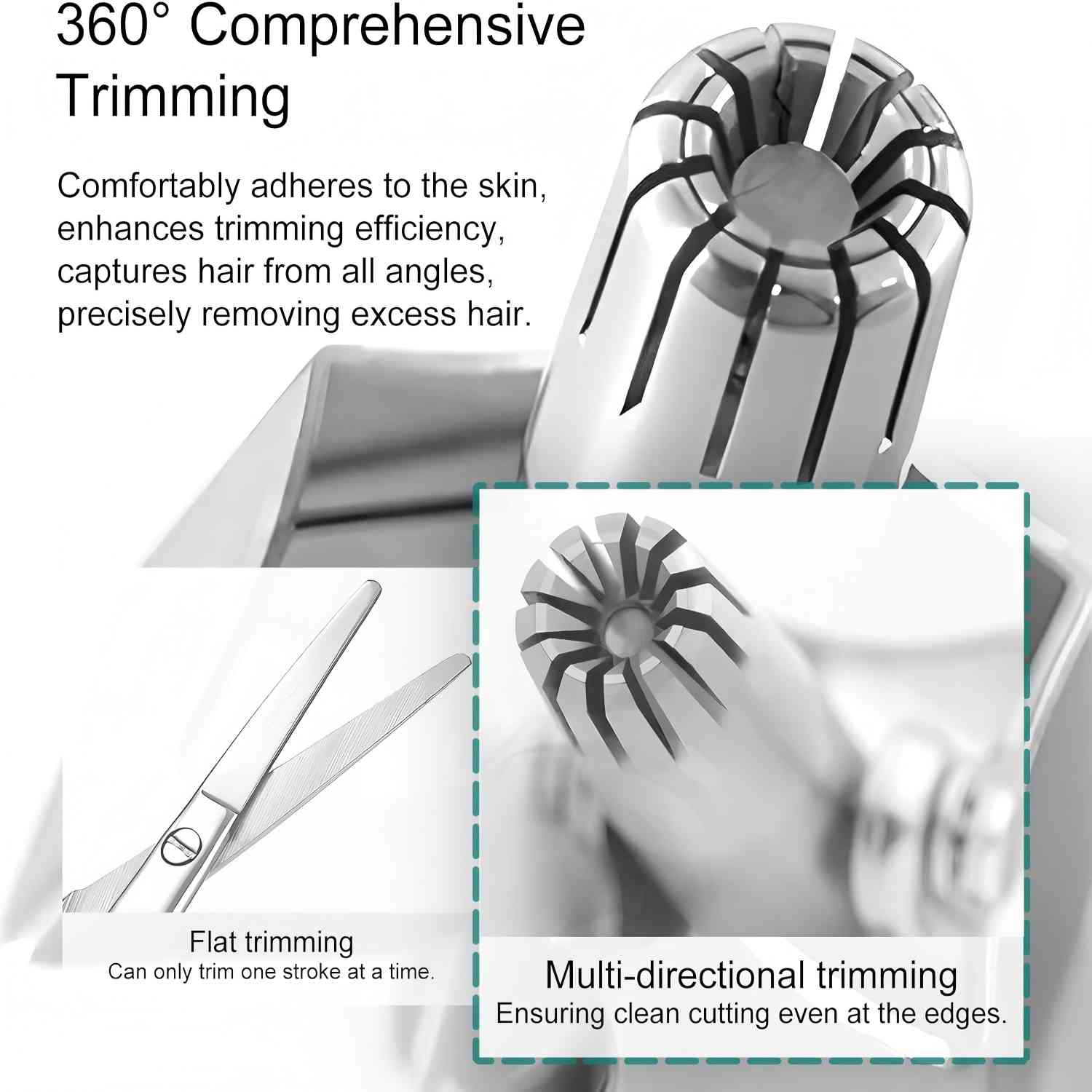 남성용 Brangdy 코 헤어 트리머 스테인레스 스틸 수동 기계식 면도기 브러시가있는 빨 수있는 제모 도구