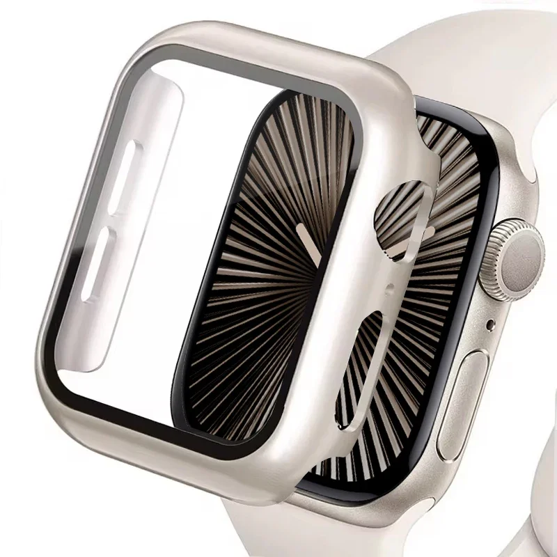 กระจกนิรภัยสําหรับ Apple Watch Se กรณี 9 8 7 6 5 4 38 40 มม.อุปกรณ์เสริมป้องกันหน้าจอ iWatch Series 44 มม.45 มม.41 มม.42 มม.