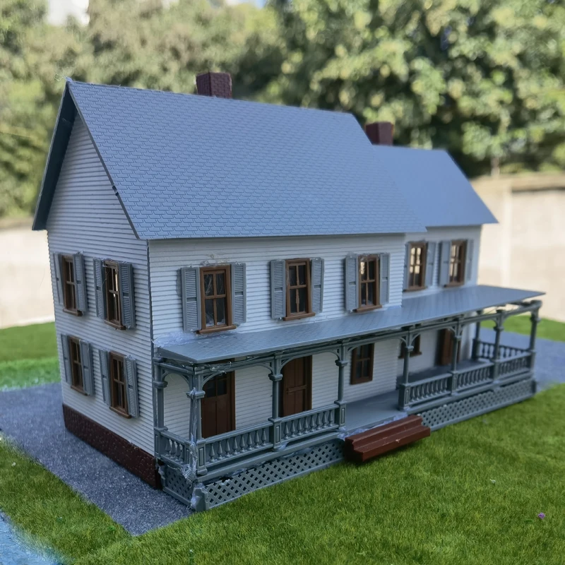 1:87 Scale Model Dwelling House Kit European American Style Model shopping Supermarket Building Scale Model Train Railway Layout