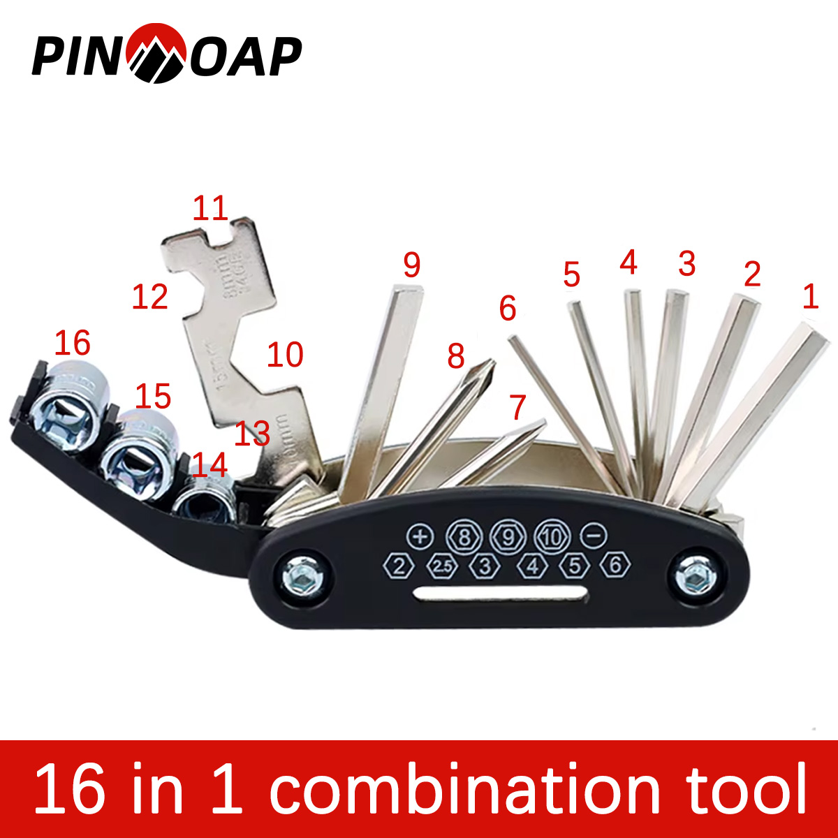 Bicycle Repair Tool 16 In 1 Tool Portable Folding Tool Hexagonal Wrench Bicycle Repair Tool Set Bicycle Repair Tool Accessories