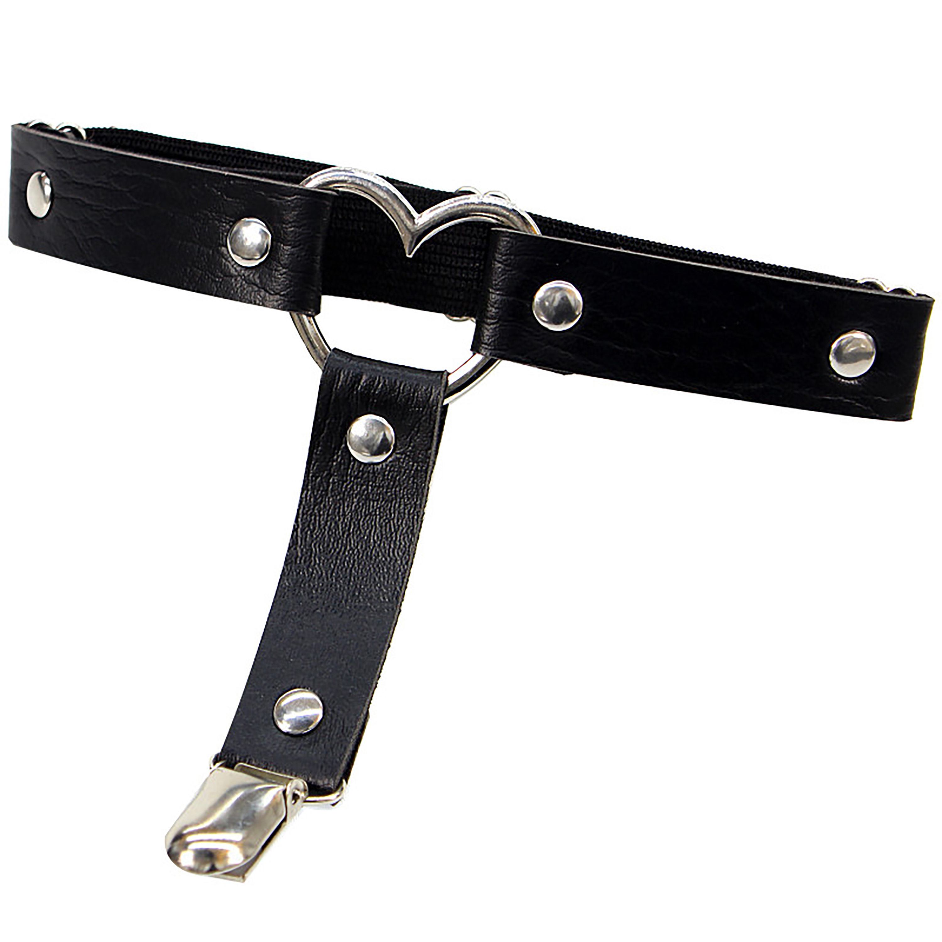 1 unidad de liguero de cuero PU tipo corazón tipo T, arnés de pierna elástico Sexy gótico Punk, ligas ajustables para chicas, accesorios de fiesta para Bar