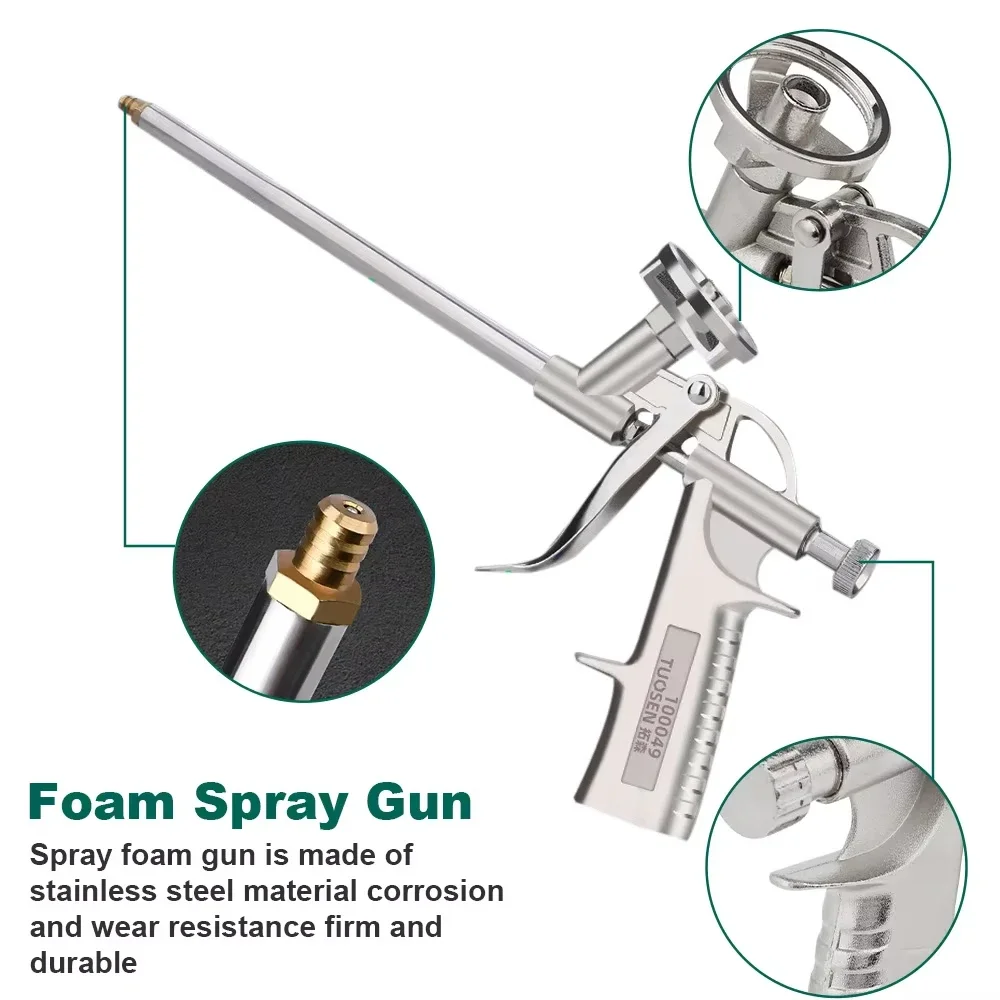 Professional Polyurethane Foam Gun - All-Metal Construction for Precise Sealant Application & DIY Projects
