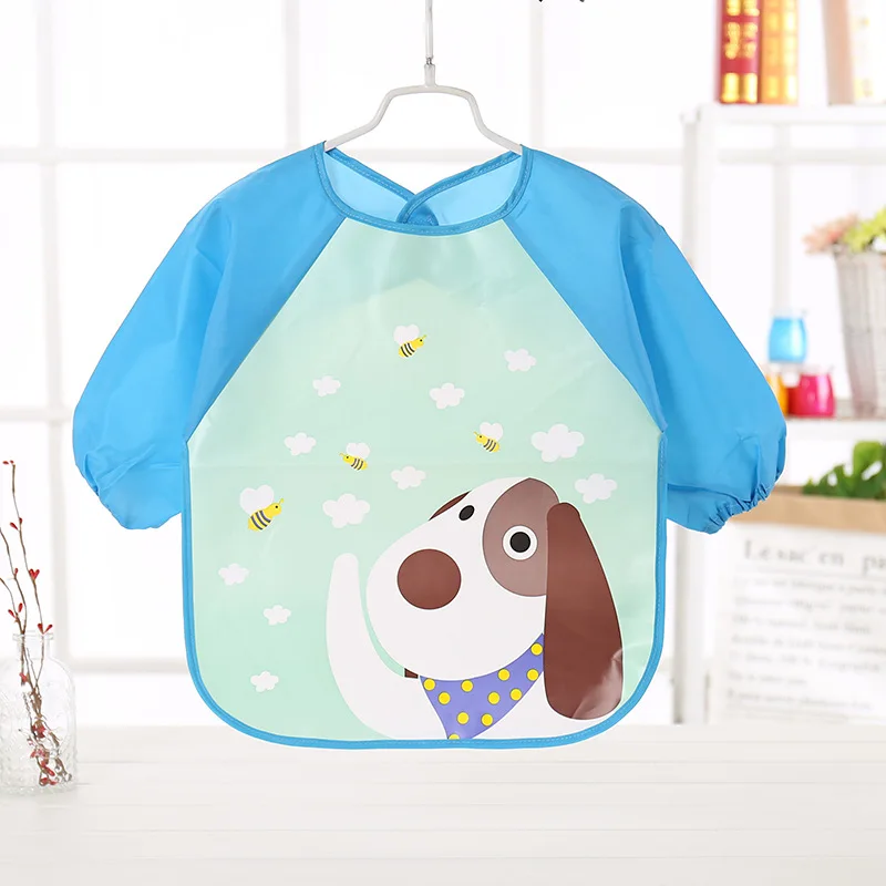 방수 EVA 전체 슬리브 아기 Bibs 어린이 앞치마 긴 소매 먹이 작업복 어린이 먹는 흉갑 유아 스카프 의류