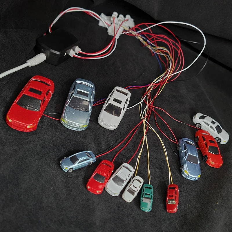 2/4/10Pcs 3v/12V Model Car with Led Plastic model Vehicle HO N Scale Train Layout railway railroad Layout 1:75 1:87 1:150 1:200