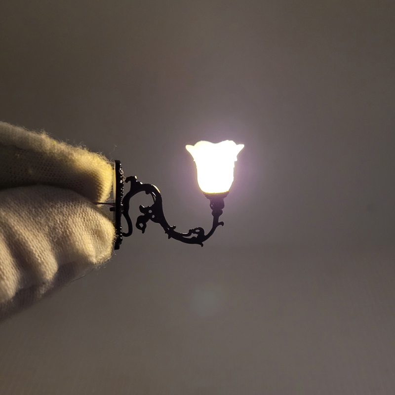 5pcs Ho Scale warm white Classic Wall Mount Gooseneck Lamps/street Lamp Model Making Railroad Park Lamps/train/railroad Layout