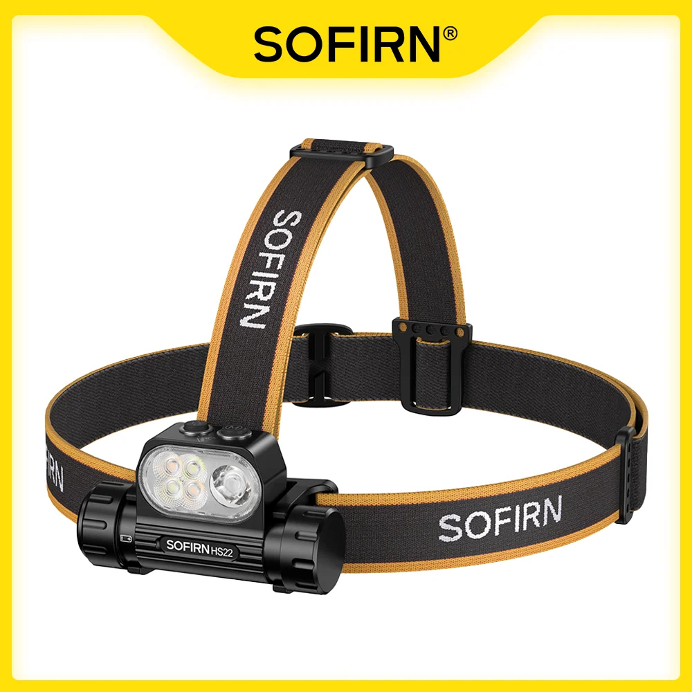 Налобный фонарь SOFIRN HS22, 2500 лм, 18650, 4000 мАч, фонарик 2700-6000 К, бесступенчатая регулировка цветовой температуры, SFT25R, светодиодный двойной переключатель