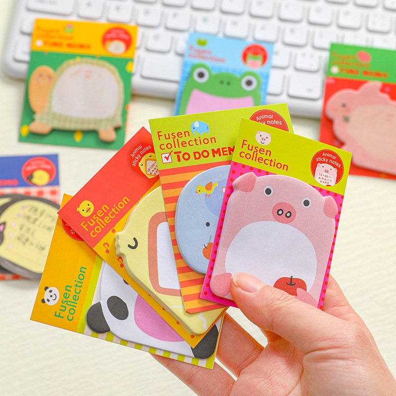 10 ชิ้น/ล็อตน่ารักการ์ตูนสัตว์ Tearable Note Book โพสต์ Sticky Notes Notepad Memo Pads ของขวัญเด็กโรงเรียนอุปกรณ์สํานักงาน