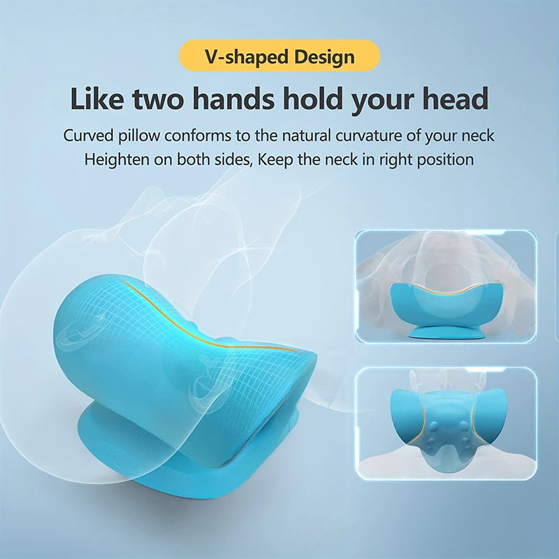 Dispositivo de tracción Cervical relajante para cuello y hombros, para alivio del dolor TMJ, alineación de la columna Cervical, almohada quiropráctica