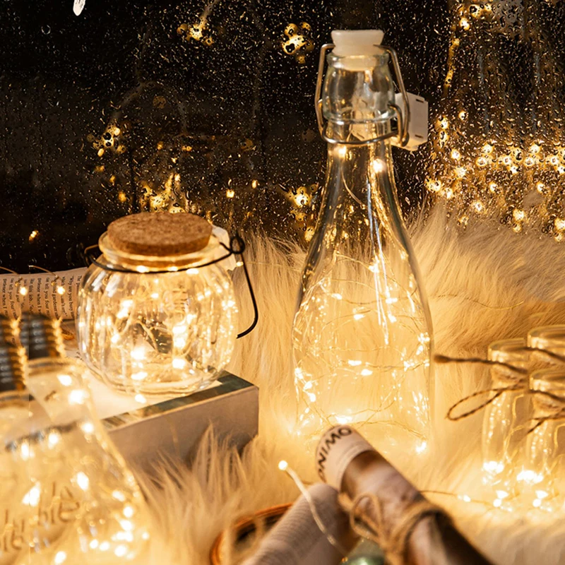 5 ชิ้นไฟ LED Fairy ปุ่มแบตเตอรี่ Light String คริสต์มาสงานแต่งงานปีใหม่ห้องนอนห้องนั่งเล่นตกแต่งสวน Garland