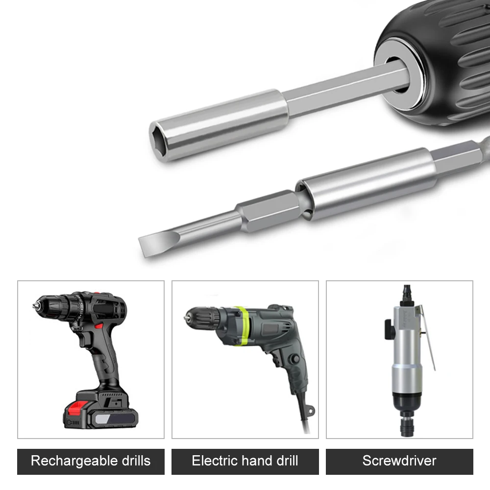 60/100/150mm Hexagonal Shank Extension Connecting Rod 1/4 Quick Change Hexagonal Shank Extension Rod Screwdriver Joint Tool Set