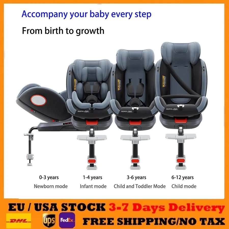 Assento de carro para bebês ISOFIX assento de carro de segurança infantil assentos de carro de segurança infantil conversíveis assentos de carro de segurança infantil 360 °   ECE R129 giratório
