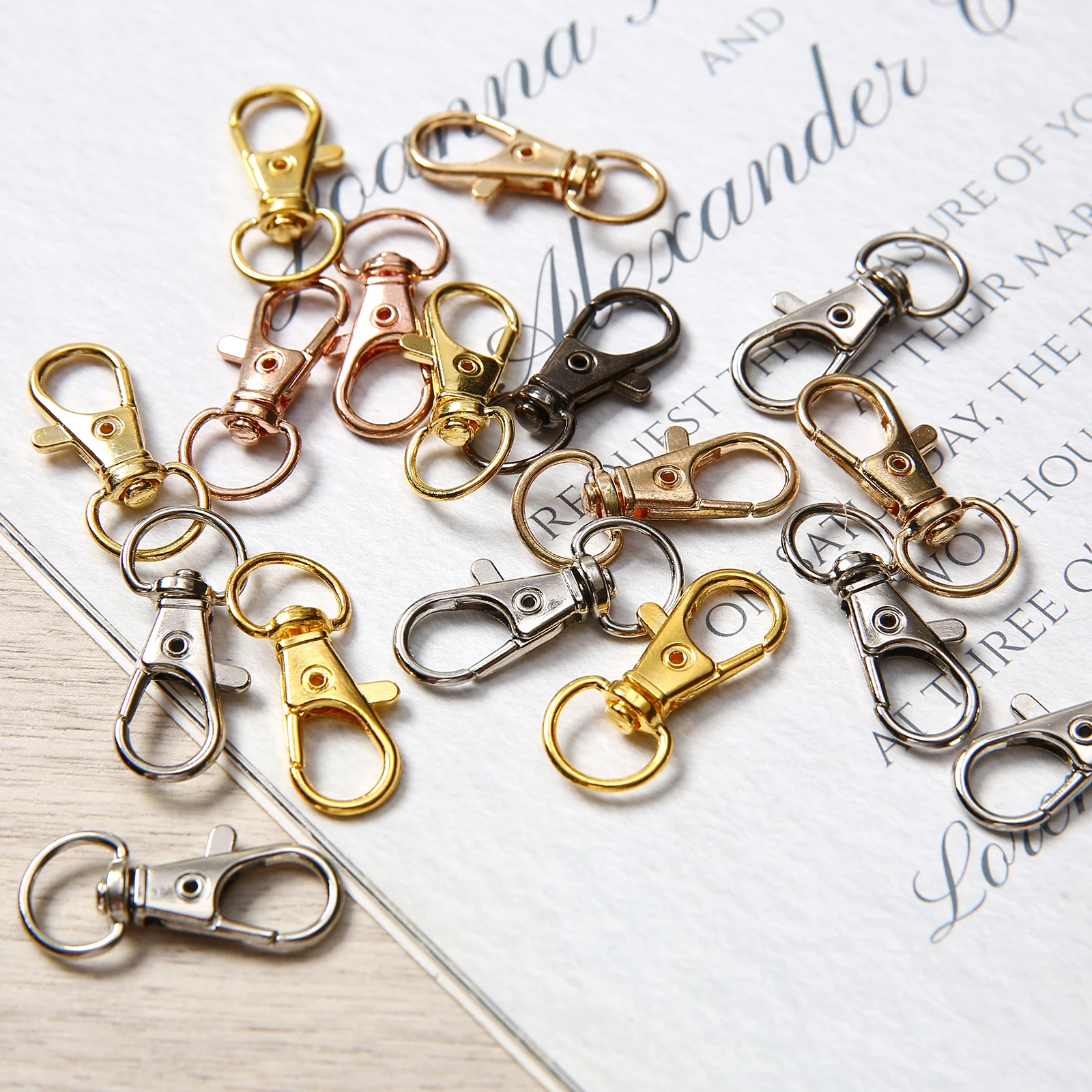 10/20/50/100 Stuks Metalen Karabijn Sleutelhanger Sleutelhanger Karabijnhaak Sleutelhangers Voor Diy Sleutelhanger tassen Accessoires
