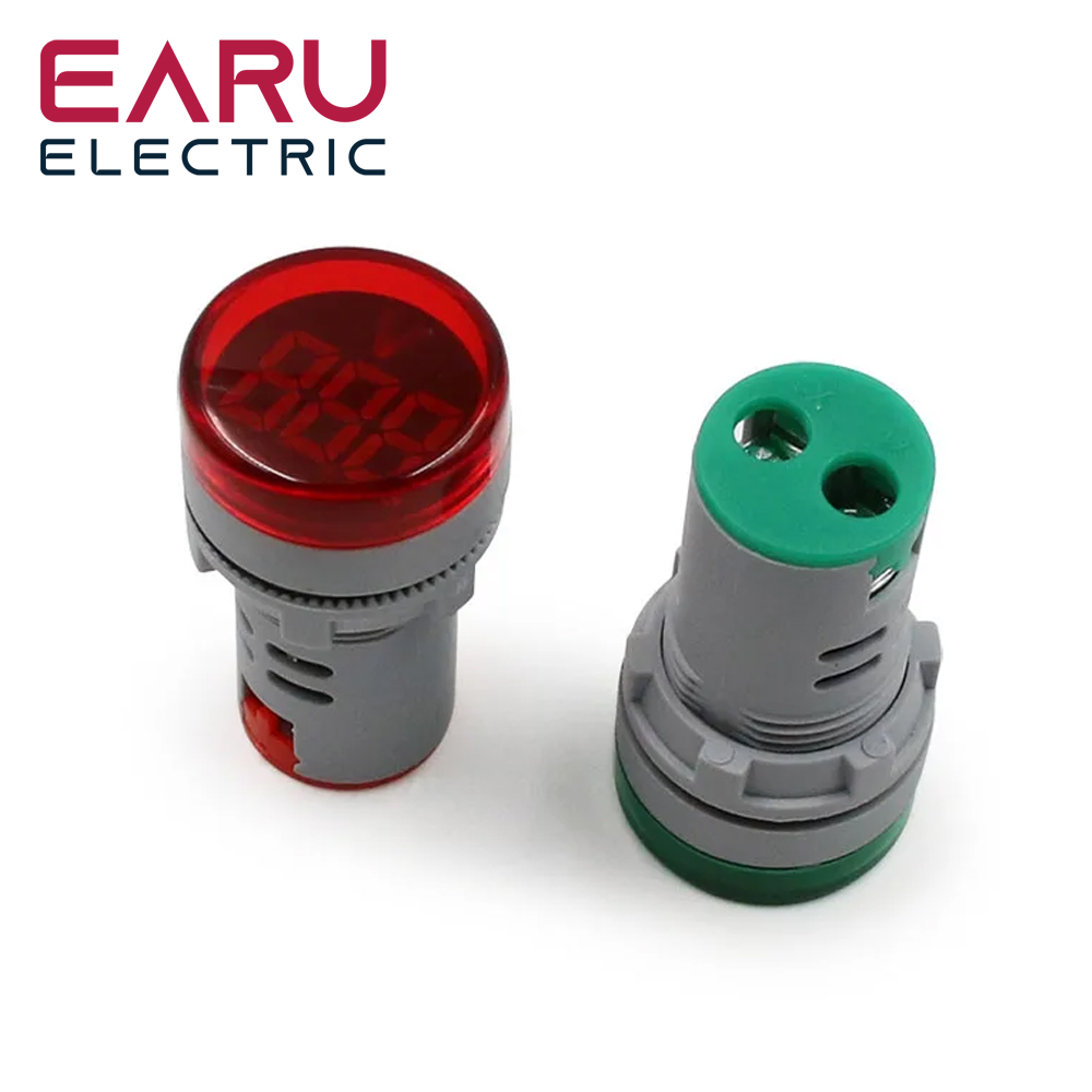 DIY Mini Kỹ Thuật Số Vôn Kế 22Mm Vòng AC 12-500V Volt Bút Thử Điện Áp Áp Kế Điện Đèn LED Chỉ Thị phi Công Đèn Hiển Thị Ánh Sáng