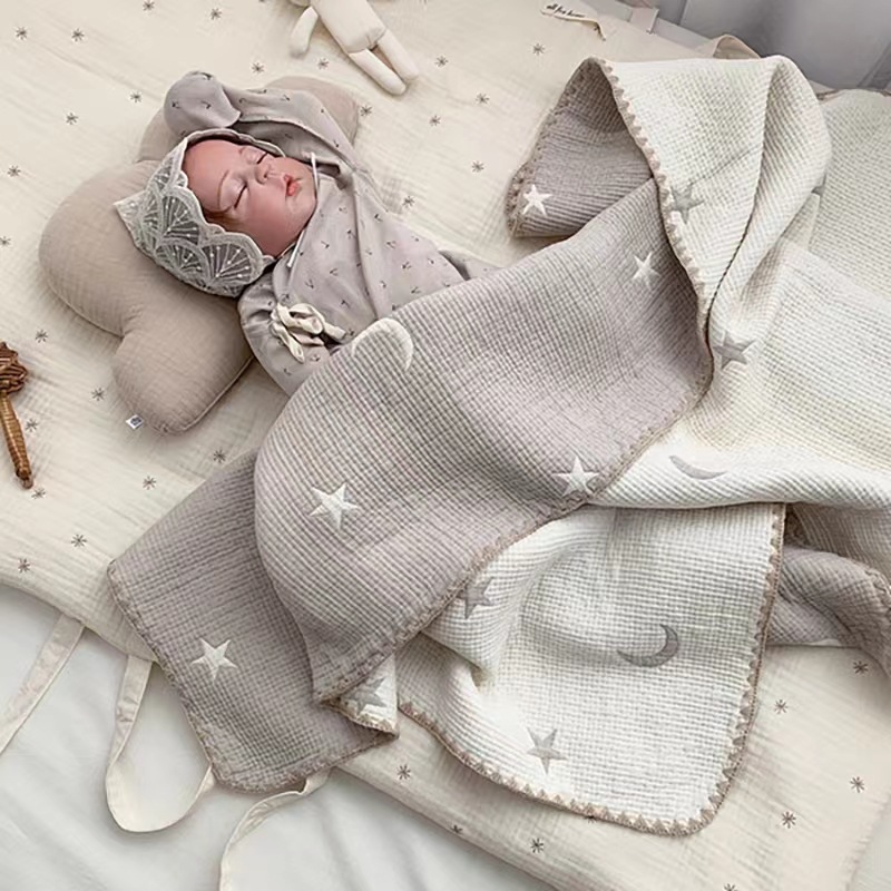 Baby Blanket Newborn Swaddle Wrap Sofa Throw Blankets Soft Breathable 100% Cotton Stroller Crib Receiving Blanket Bedding Quilt