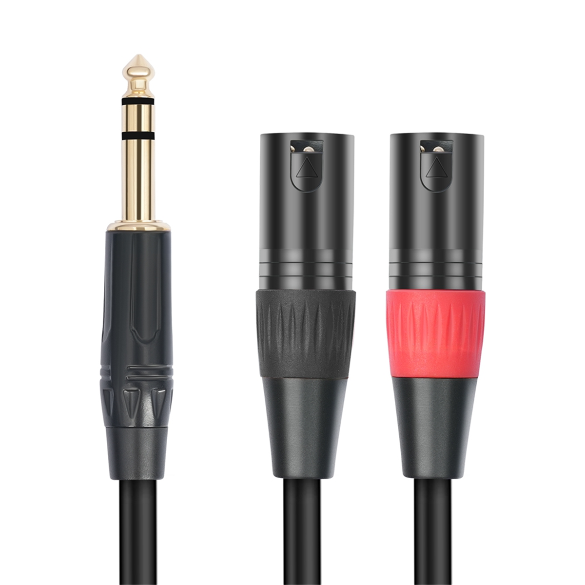 BABQ Jack 6,35 mm 1/4 TRS Estéreo a Doble XLR Macho Cable de Audio Cable de Extensión Y Cable de Audio Divisor 100 cm