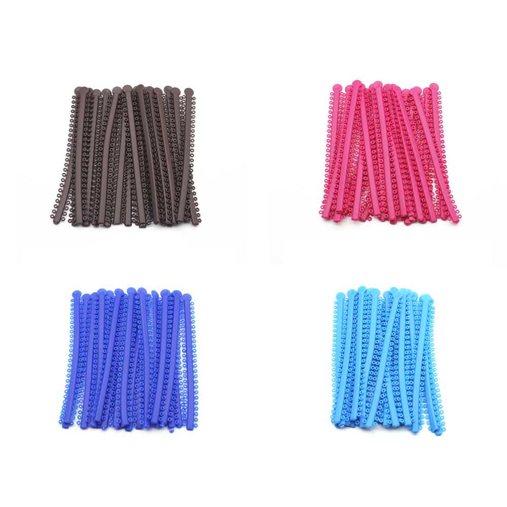 1000 Ties = 20 Sticks ทันตกรรมจัดฟัน Elastic Ligature TIES ที่มีสีสันสําหรับวงเล็บวงเล็บจัดฟัน Treatment