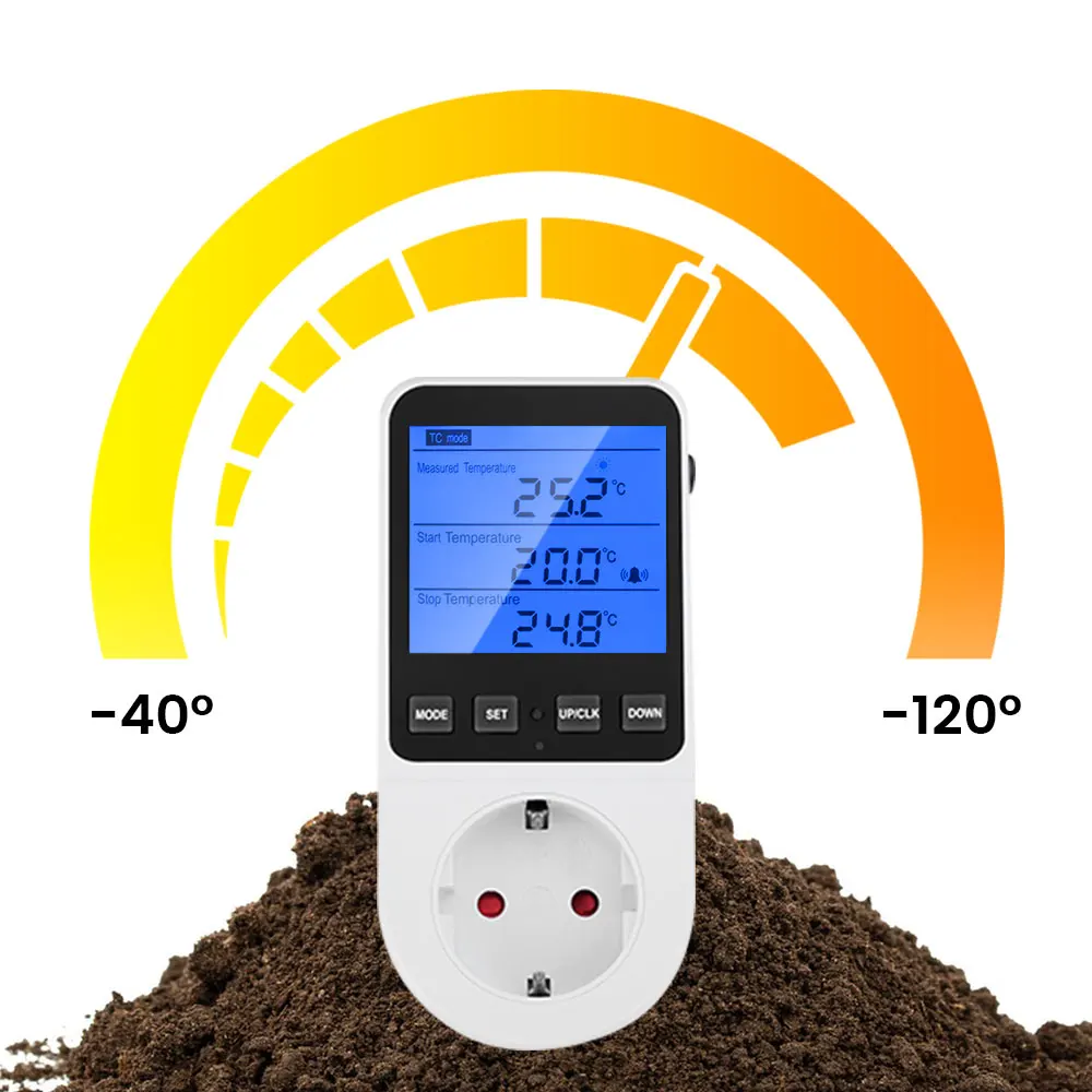 Temporizador soquete termostato multi-função controlador de temperatura tomada com interruptor temporizador sensor sonda aquecimento ferramenta fria